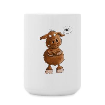 Nö Wildschwein I Statement Wildtiere - Große Tasse 440 ml - Weiß - Vorne