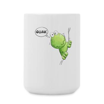Lustiger Quak Frosch I Frosch Cartoon MODARTIS - Große Tasse 440 ml - Weiß - Vorne