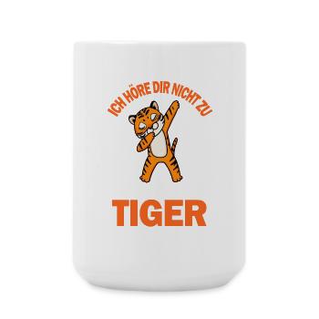 Tiger Spruch lustig - Große Tasse 440 ml - Weiß - Vorne