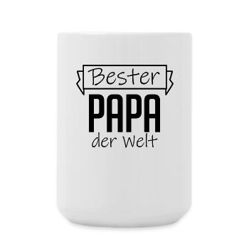 Papa Shirt - Bester Papa der Welt - Vatertag - Große Tasse 440 ml - Weiß - Vorne