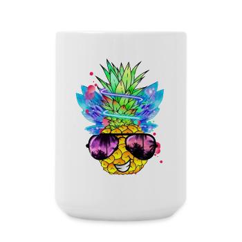 Ananas Kunst - Große Tasse 440 ml - Weiß - Vorne