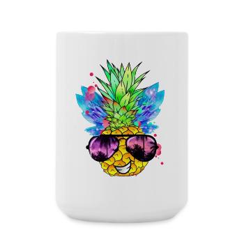 Ananas Kunst - Große Tasse 440 ml - Weiß - Vorne
