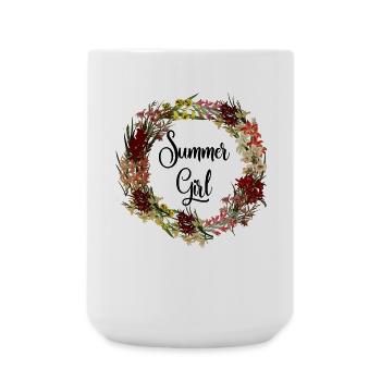 Summer Girl Gladious Flower Leo Zodiac Born In Aug - Large Mug 440 ml - white - Front