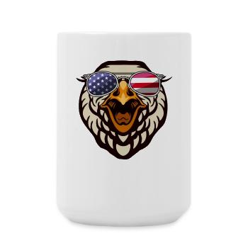 Patriotic American Bald Eagle Head Sunglasses Flag - Large Mug 440 ml - white - Front