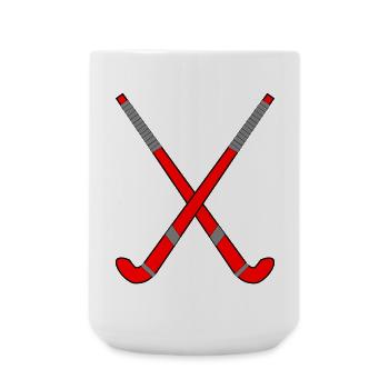 Feldhockeyschläger gekreuzt - Große Tasse 440 ml - Weiß - Vorne