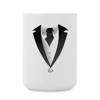 Suit Tuxedo Costume - Large Mug 440 ml - white - Front