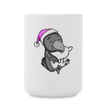 Crow with pillow and sleeping cap - Large Mug 440 ml - white - Front