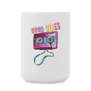 Retro Vintage Mixtape Kassette Kassette 80's 90's Kosten - Große Tasse 440 ml - Weiß - Vorne