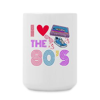 Kassette Retro Ich liebe das 80S Kostüm I Heart - Große Tasse 440 ml - Weiß - Vorne
