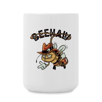 Beehaw Bee with Cowboy Hat Yeehaw - Large Mug 440 ml - white - Front