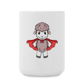 Schaf Superheld - Große Tasse 440 ml - Weiß - Vorne
