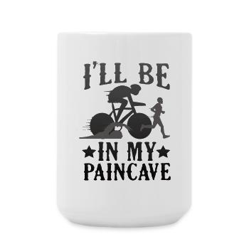 Je serai dans mon triathlon Paincave - Grande tasse 440 ml - blanc - Devant