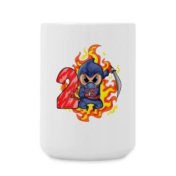 2. Geburtstag Junge 2 Jahre alt Ninja - Große Tasse 440 ml - Weiß - Vorne