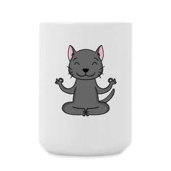 Chat de yoga Propriétaire de chat Korat - Grande tasse 440 ml - blanc - Devant