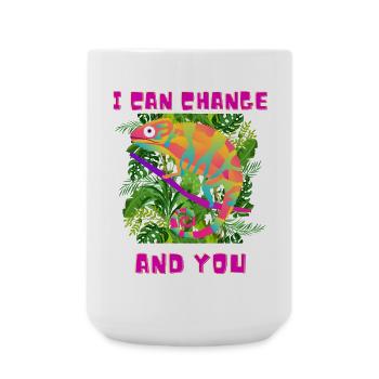 Funny Chameleon ;) - Große Tasse 440 ml - Weiß - Vorne