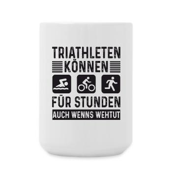 Triathleten können Für Stunden Triathlon - Große Tasse 440 ml - Weiß - Vorne