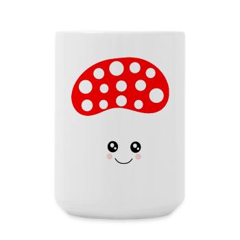 Kawaii, mushroom, toadstool - Large Mug 440 ml - white - Front