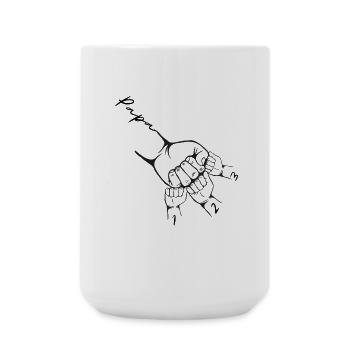 Personalized Dad 3 Kids Shot Stitch Dad - Large Mug 440 ml - white - Front