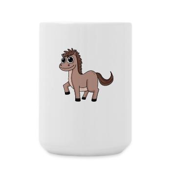 Pferd Pferde Hauspferd - Große Tasse 440 ml - Weiß - Vorne