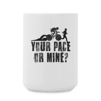 Dein Tempo Oder Meins Triathlon - Große Tasse 440 ml - Weiß - Vorne
