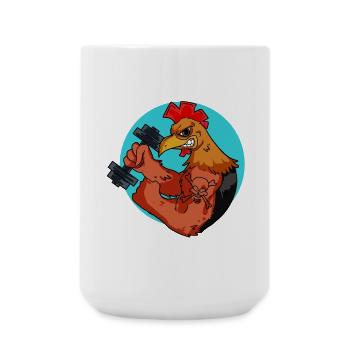 Starkes Muskel Huhn Fitness Gym Hühner - Große Tasse 440 ml - Weiß - Vorne