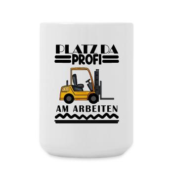 Staplerfahrer Gabelstapler Lager Logistik - Große Tasse 440 ml - Weiß - Vorne