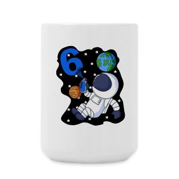 Boy 6 years old gift son astronaut motif - Large Mug 440 ml - white - Front