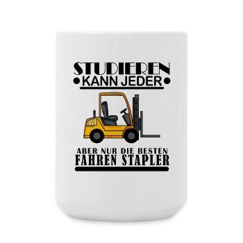 Staplerfahrer Gabelstapler Lager Logistik - Große Tasse 440 ml - Weiß - Vorne
