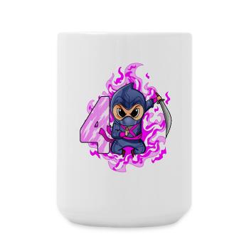 4ème anniversaire Fille de 4 ans Ninja - Grande tasse 440 ml - blanc - Devant
