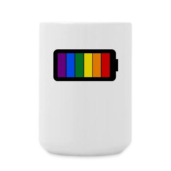 Regenbogenfarben Batterie Loading - Gay Pride - Große Tasse 440 ml - Weiß - Vorne