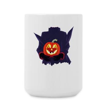 Halloween Pumpkin Monster Costume - Large Mug 440 ml - white - Front