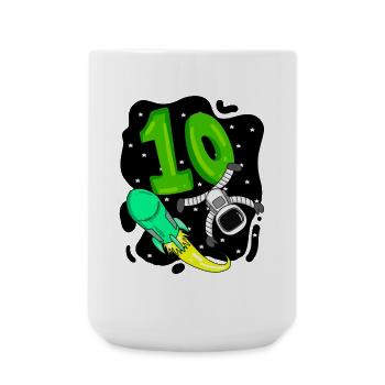 Junge 10 Jahre alt - 10. Geburtstag Geschenk - Große Tasse 440 ml - Weiß - Vorne
