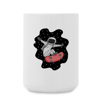 Astronaut with skateboard in space - Large Mug 440 ml - white - Front