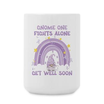 Gnome One Fights Alone Cancer Awareness - Large Mug 440 ml - white - Front