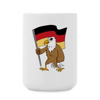Adler Deutsche Fahne Deutschland - Große Tasse 440 ml - Weiß - Vorne