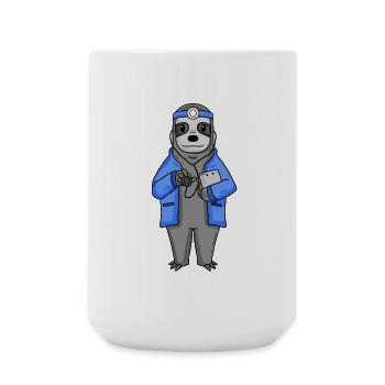 Faultier Arzt Tierarzt - Große Tasse 440 ml - Weiß - Vorne