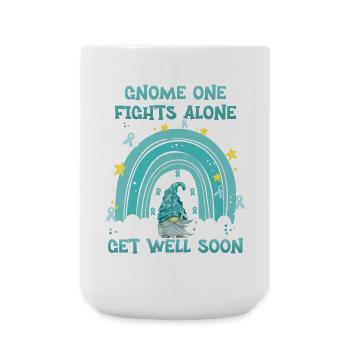 Gnome One Fights Alone Uterine Cancer - Large Mug 440 ml - white - Front