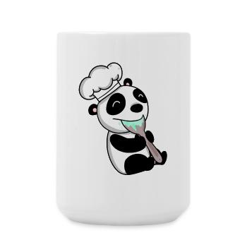 Panda Koch Niedlich - Große Tasse 440 ml - Weiß - Vorne
