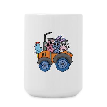 Animals on the farm with tractor - Large Mug 440 ml - white - Front