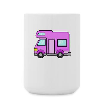 Camping Wagen Rosa Damen - Große Tasse 440 ml - Weiß - Vorne