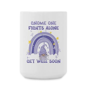 Gnome One Fights Alone Stomach Cancer - Large Mug 440 ml - white - Front