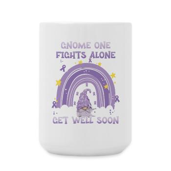 Gnome One Fights Alone Cancer Awareness - Large Mug 440 ml - white - Front