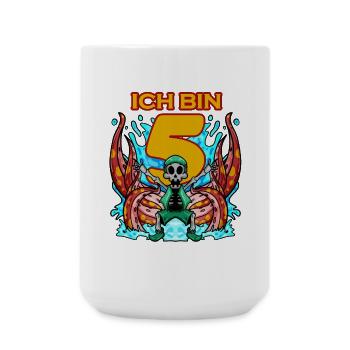 Kinder 5.Geburtstag ich bin 5 Jahre Junge Pirat - Große Tasse 440 ml - Weiß - Vorne
