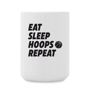 Eat Sleep Hoops Repeat Basketball - Large Mug 440 ml - white - Front
