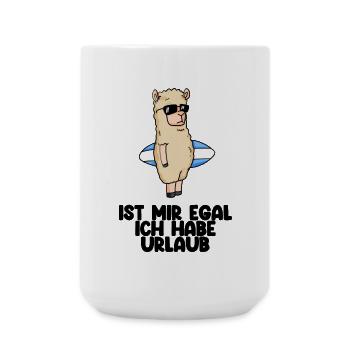 Urlaub Alpaka - Große Tasse 440 ml - Weiß - Vorne