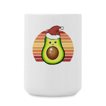 Avocado Christmas Hat Christmas Gift - Large Mug 440 ml - white - Front