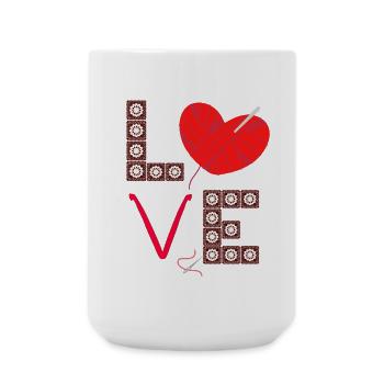 Love to Craft - Crochet or Crafting Gift Idea - Große Tasse 440 ml - Weiß - Vorne