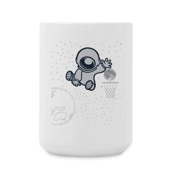 Astronaut Playing Basketball - Funny Basketball - Große Tasse 440 ml - Weiß - Vorne