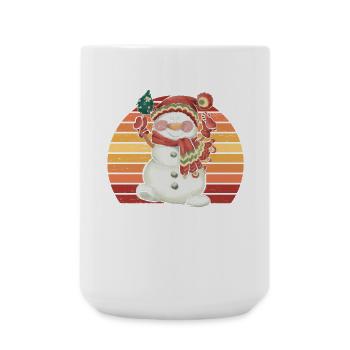 Snowman Christmas Hat Christmas Gift - Large Mug 440 ml - white - Front