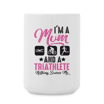 Je suis mère et triathlète - Grande tasse 440 ml - blanc - Devant